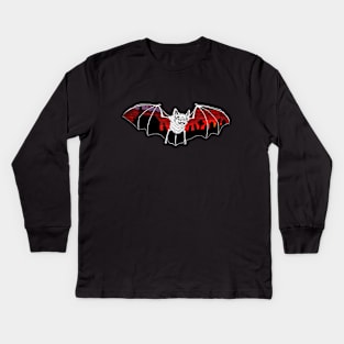 Halloween Bat with Sunset Graveyard Kids Long Sleeve T-Shirt